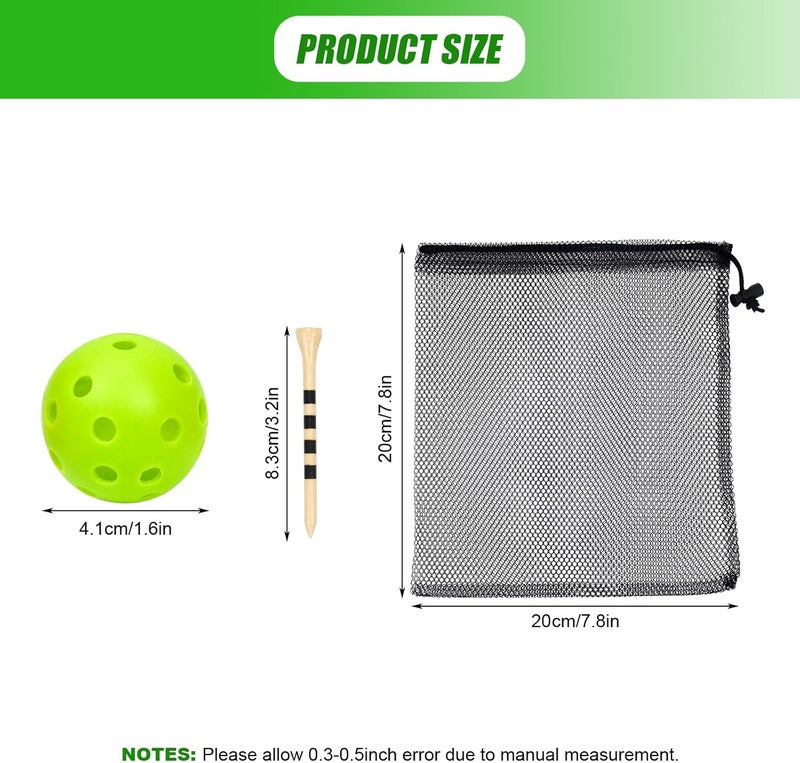 Bac-kitchen Plastic Golf Balls Practice Limited Flight Golf Training Ball Hollow Swing Practice Indoor Golf Balls with Mesh Drawstring Bag for Backyard Driving Range or Outdoor - Image 2